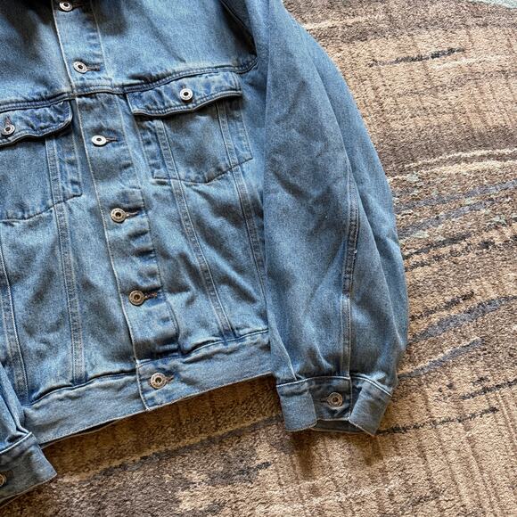 Men's Vintage 90's Wrangler Hero Denim Blue Jean Western Trucker Jacket Sz Large - Picture 6 of 6